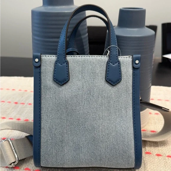 Michael Kors Blue Denim Mini Tote Bag - Picture 7 of 10